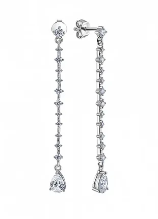 Серьги сережки серебро 925 пробы с фианитами 3.72 г