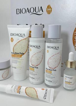 Подарочный набор косметики для лица bioaqua rice raw pulp set, 6в1
