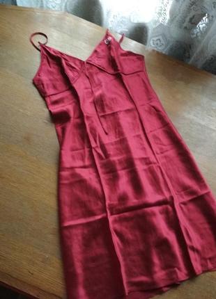 Шелковая ночная рубашка пеньюар шелк комбинация