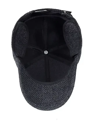 Кепка бейсболка теплая осенне зимняя с ушками регулируемый размер