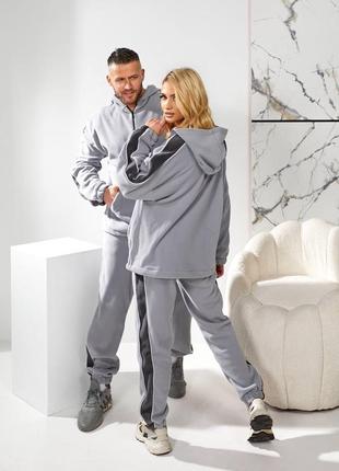 Парные флисовые костюмы family look худи с капюшоном и штаны джоггеры