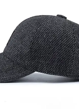 Кепка бейсболка теплая осенне зимняя с ушками регулируемый размер