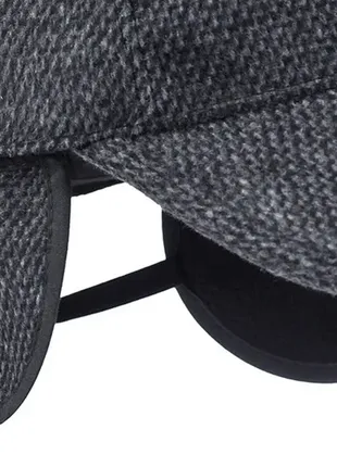 Кепка бейсболка теплая осенне зимняя с ушками регулируемый размер