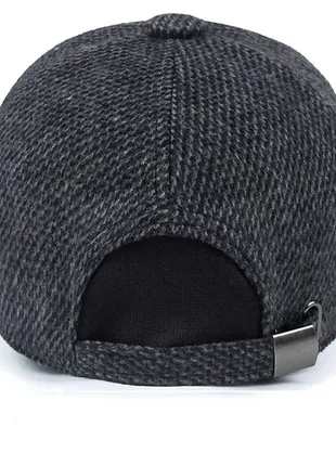 Кепка бейсболка теплая осенне зимняя с ушками регулируемый размер