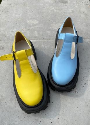 Патріотичні лофери, натуральна шкіра, 26.5-27 см, 41р, шкіряний підклад