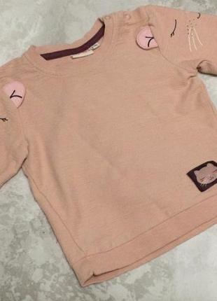 Кофта свитер свитшот с котиком на рост 86-92 см