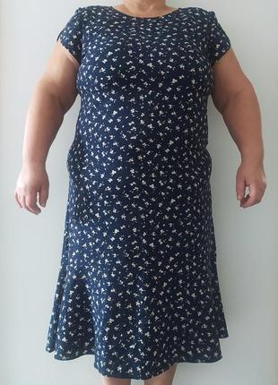 Платье olko темно-синее с цветочками