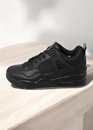 Кросівки nike air jordan retro 4 чорні (0306)