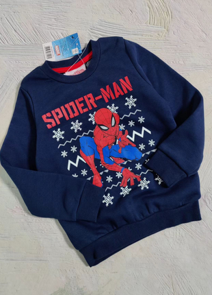 Світшот marvel 6-7-8. spiderman людина павук новорічний різдвяний утеплений теплий на флісі з начісом светр толстовка кофта george pepperts