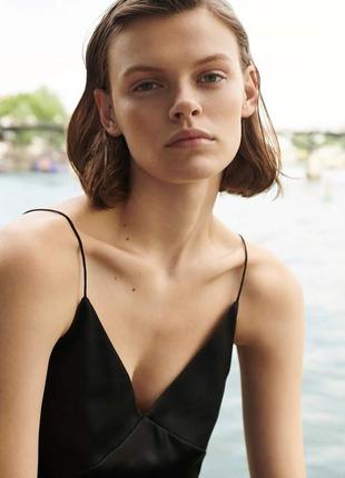 Шовк майка чорна massimo dutti розмір s