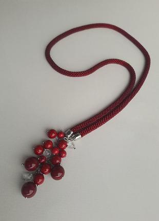 Жгут, колье из чешского бисера