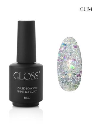 Топ для гель-лаку gloss shine top coat glimmer, 11 мл