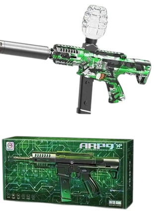 Игрушечный автомат arp 9 с подсветкой стреляет орбизами (орбиган) на аккумуляторе mh 7055, окуляры