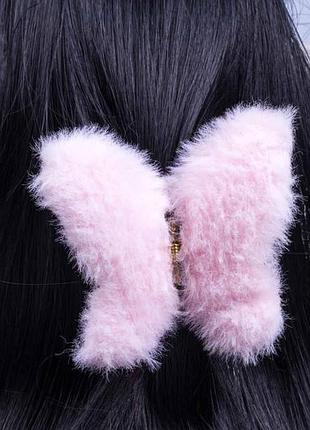 Краб бабочка для волос, нежно розовый