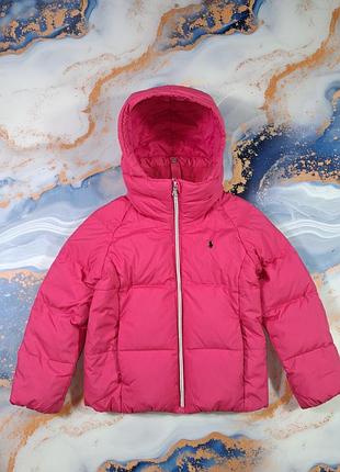Пуховик polo ralph lauren дитячий на дівчинку куртка з капюшоном зимовий