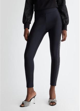 Лосины брюки с ажурными лампасами вставка по бокам брюки marks & spencer