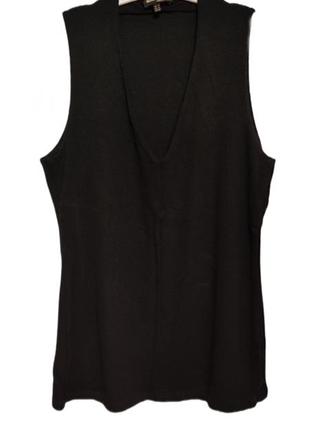 Базова майка v- образний виріз жилет в рубчик