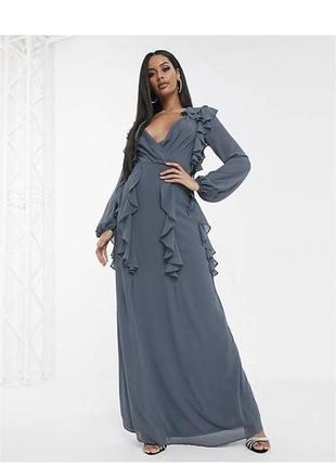 Вечернее платье с рюшами в стиле бохо