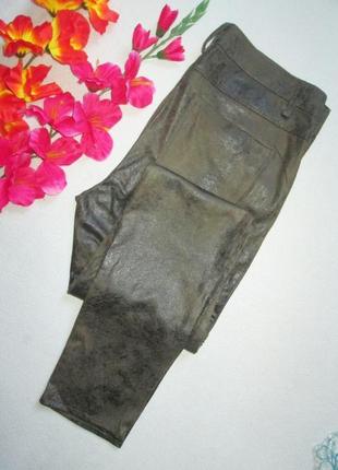 Шикарные брюки под замш цвет хаки с гофрированными вставками vrs дания 🍁🌹🍁
