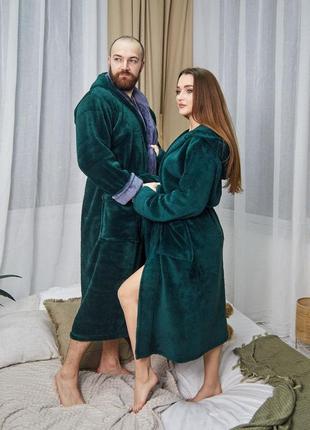 Халат к40-02, р.l,xl,2xl,3xl, хлопок+полиэстер, зеленый+синий