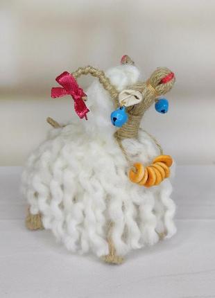 Кукла мотанка малинка и коза, кукольная композиция "коляда" 22 см и 12 см