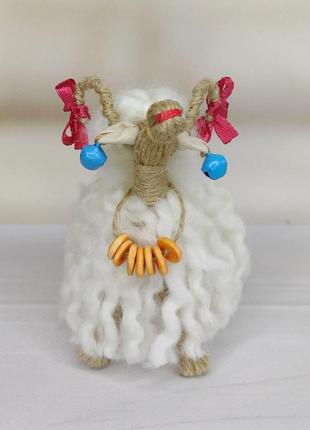 Кукла мотанка малинка и коза, кукольная композиция "коляда" 22 см и 12 см