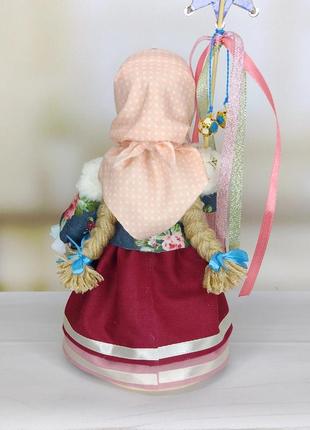 Кукла мотанка малинка и коза, кукольная композиция "коляда" 22 см и 12 см