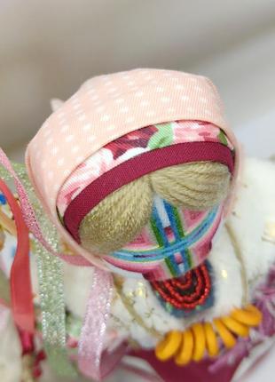 Кукла мотанка малинка и коза, кукольная композиция "коляда" 22 см и 12 см