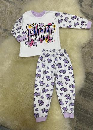 Пижама “paint” на девочку 3 года. детская пижама.пижама для девчонки 2 - 3года.