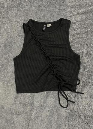 Топ із зав’язками h&m, топ із шнурівкою