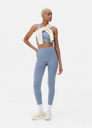 Спортивные леггинсы для фитнеса голубые primark m