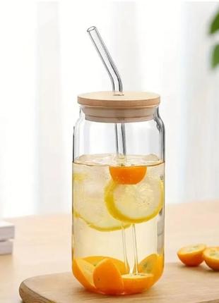 Склянка 500мл  бокал з кришкою з трубочкою для горячих та холодних напоїв