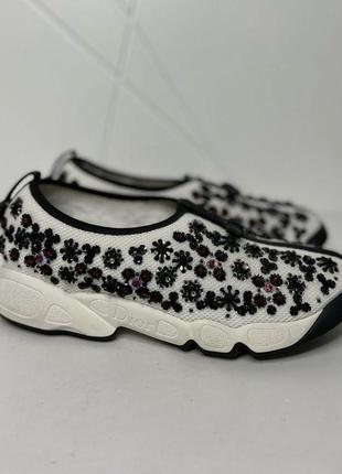 Оригінал!фірмові, текстильні кросівки у квіти christian dior