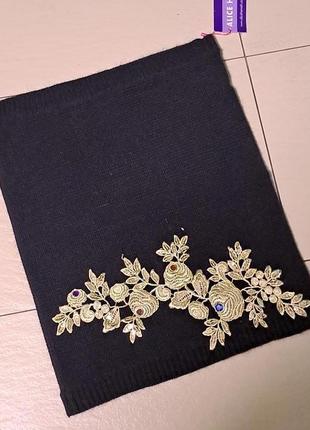 Теплый капор/шарф/баф с кружевным декором