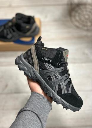 Мужские зимние кроссовки asics gel-sonoma wntr black gray