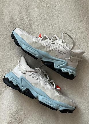 Серые голубые кроссовки кеды adidas ozweego