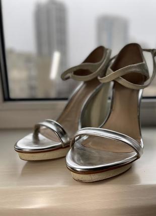 Босоножки zara серебристо-мятные, р. 39