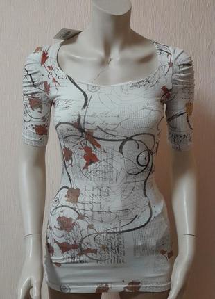 Вискозная блузка / топ в принт с добавлением эластана jane blouse made in turkey с биркой