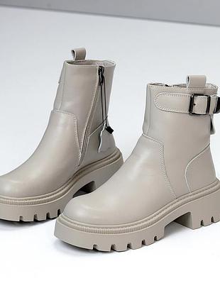 Черевики "selena", сірий, натуральна шкіра, зима