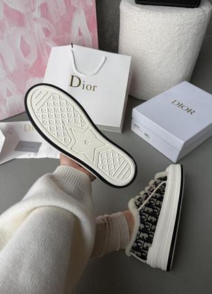 Кеды с натуральным мехом овчина в стиле диор dior platform sneakers deep blue fur