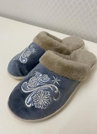 Тапочки жіночі белста, велюр,тепла устілка