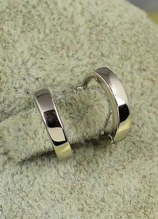 Серьги xuping jewelry колечка прямой край 1.2 см серебристые