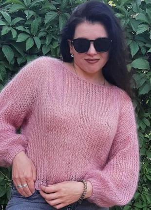 Светр павутинка, стильний, теплий светер hand made хенд мейд