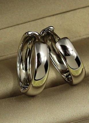 Серьги xuping jewelry колечки массивные 2,2 см серебристые