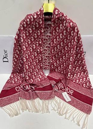 Шарф кашемир шелк красный