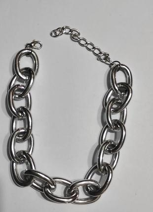Стильна, велика ланцюг-кольє , чокер. метал. біжу