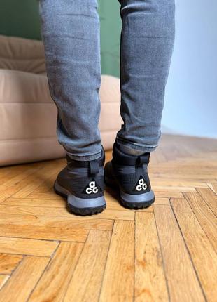 Кроссовки nike acg mountain fly high grey black fur2 фото