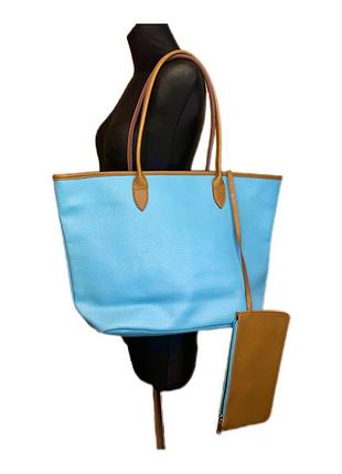 Большая голубая сумка с дополнительной сумочкой внутри