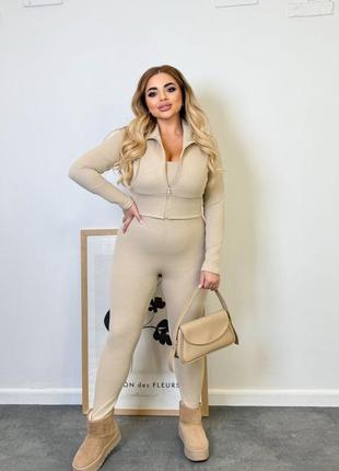 Костюм комбинезон и кофта рубчик на махре 50-60 р-р