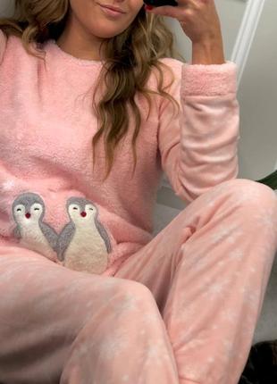 Теплая флисовая пижама xl